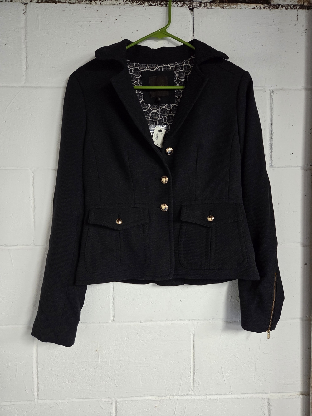 The Limited Black Tailored Blazer with Gold Buttons